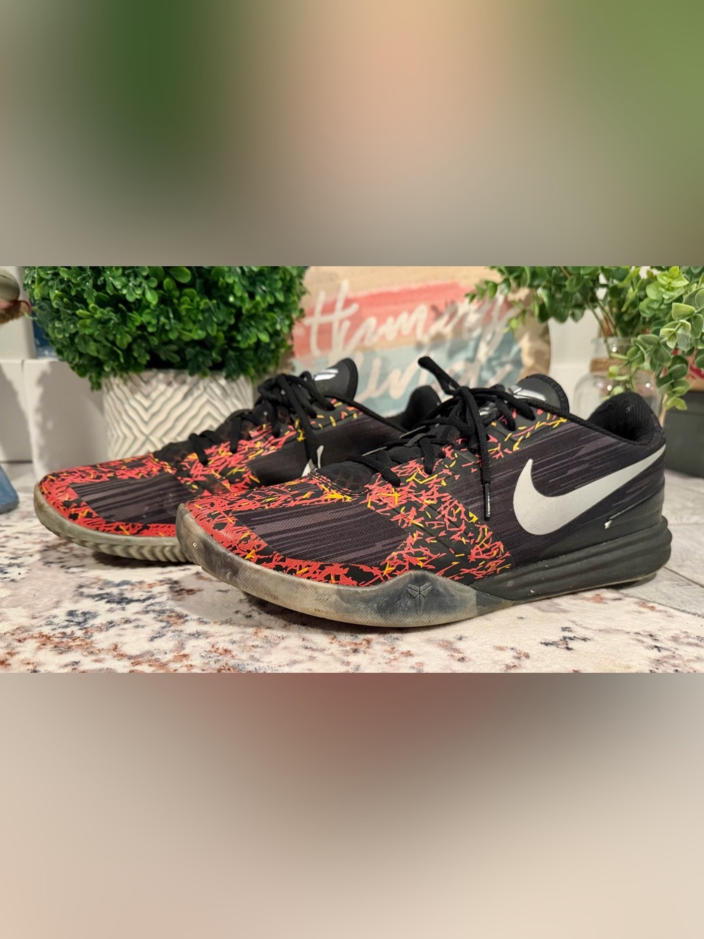 Nike Kobe Basketball Shoes Black Red Size 14